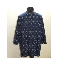 Bluzka w luźnym stylu oversize - granatowa w śnieżynki